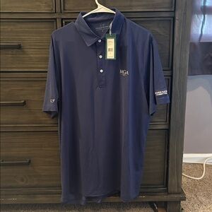Vineyard Vines Navy Polo with Embroidered Details